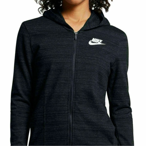 Nike Sportswear Women's Av15 Black Charcoal Zip-Up Hoodie Jacket Size Medium - Picture 1 of 11
